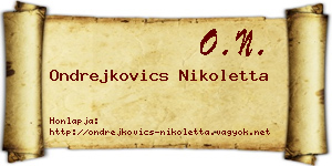 Ondrejkovics Nikoletta névjegykártya